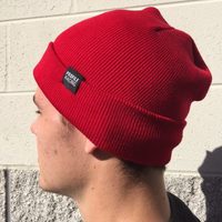Profile Woven Label Beanie (Red)