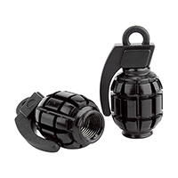 Black-Ops Grenade Alloy Valve Cap AV (Black)-pair