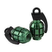 Black-Ops Grenade Alloy Valve Cap AV (Green)-pair