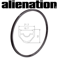 ALIENATION Mite TCS Rim 20" (451x17) 28H (Gloss Black)