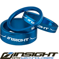INSIGHT Head Set Spacers 1" Alloy 3, 5 & 10mm (Blue)