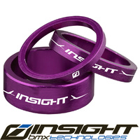 INSIGHT Head Set Spacers 1" Alloy 3, 5 & 10mm (Purple)