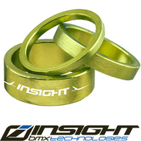 INSIGHT Head Set Spacers 1-1/8 Alloy 3, 5 & 10mm (Gold)