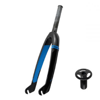 IKON Carbon Fiber Fork 20" Mini-Junior 1" Straight (Black-Blue)