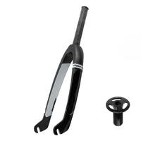 IKON Carbon Fiber Fork 20" Mini-Junior 1" Straight (Black-White)