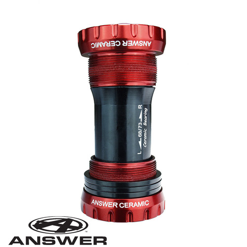 ANSWER Bottom Bracket 68-73mm x 24mm W-Ceramic Bearings (Red)