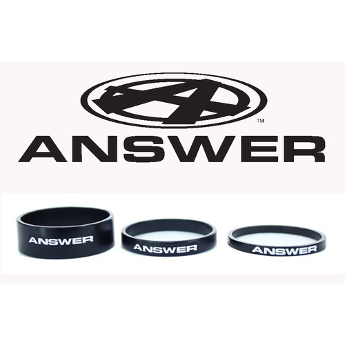 ANSWER Pro 1-1/8" Alloy Headset Spacer Set 3 (Black)