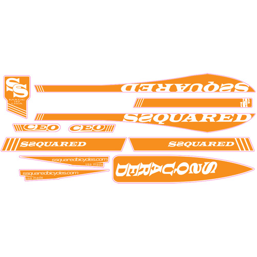SSQUARED CEO V-2 Frame Sticker (Large Orange)