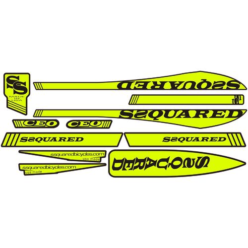 SSQUARED CEO V-2 Frame Sticker (Large-Flo Yellow)