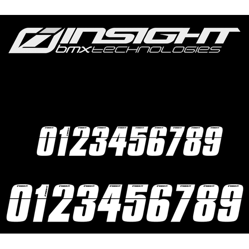 INSIGHT Number Plate Numbers 2 x Sizes (White)
