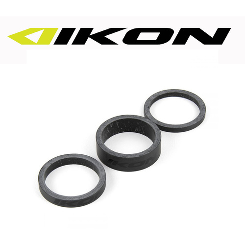 IKON Carbon Headset Spacers 1.1/8" pack of 3 (Black)
